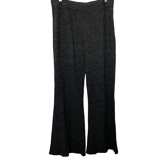 WILD FABL HI-RISE KNIT PANTS, WOMENS, 14 (TALL), HEATHER GRAY, WIDE LEG, PULL-ON - Picture 1 of 9